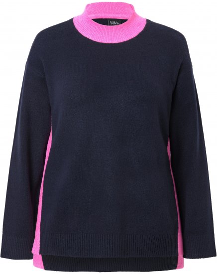 Ulla Popken Color Block Long Sleeve Sweater Ink Blue - Sweatshirts & hoodies - 