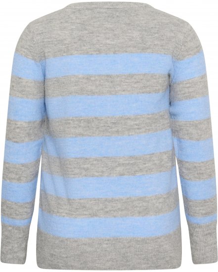 Kaffe Curve Niela Pull rayé Gris clair/Bleu - Pulls et mailles - 