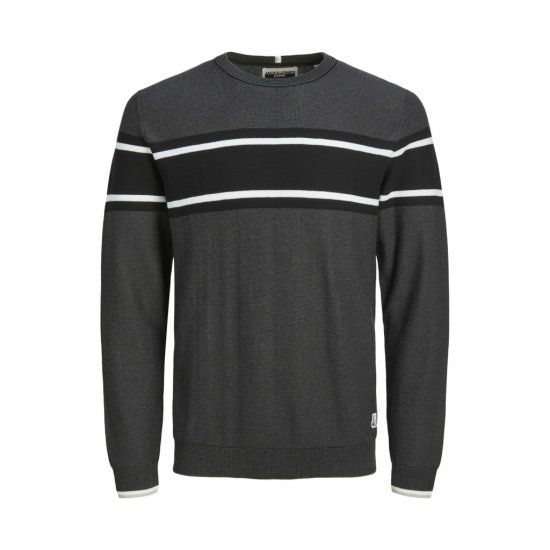 Jack & Jones Logan Spring Knitted Pullover Black - Sweatshirts & Hoodies - Sweatshirts/Hoodies grande taille homme