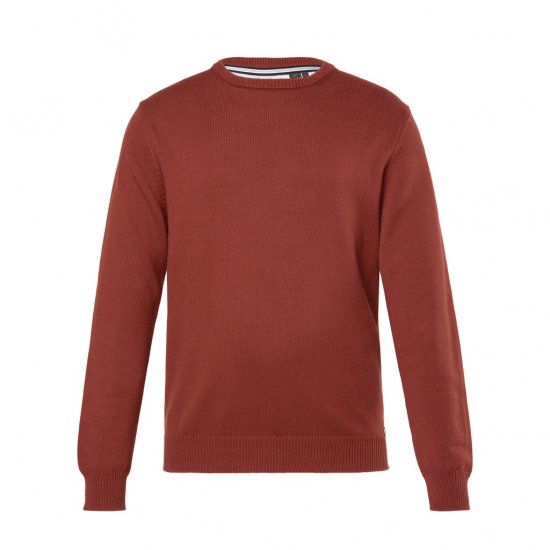 JP1880 Classic Round Neck Long Sleeve Sweater Brick Brown - Sweatshirts & hoodies - Sweatshirts/Hoodies grande taille homme