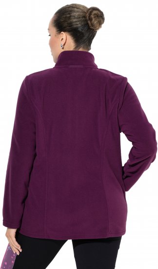Ulla Popken Modular Fleece Zip Front Jacket Dark Cherry - Sweatshirts & hoodies - 