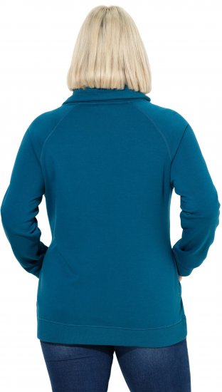 Ulla Popken Rhinestone Snowflake Turtleneck Sweatshirt Teal - Sweatshirts & hoodies - 