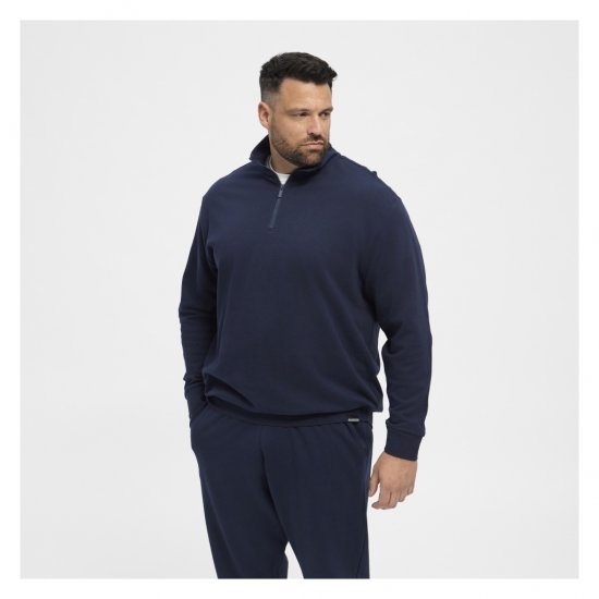 North Latitude Half-Zip Sweatshirt Navy Blue - Sweatshirts & hoodies - Sweatshirts/Hoodies grande taille homme