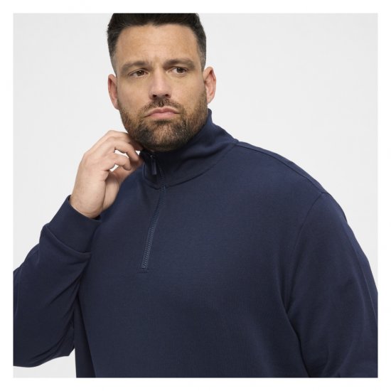 North Latitude Half-Zip Sweatshirt Navy Blue - Sweatshirts & hoodies - Sweatshirts/Hoodies grande taille homme