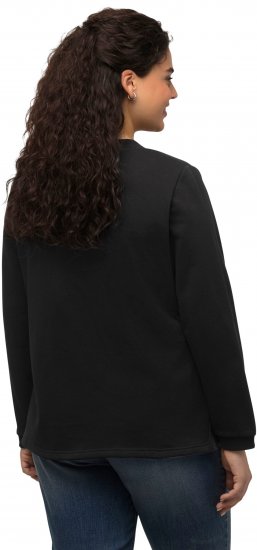 Ulla Popken Flock Print Long Sleeve Crew Neck Sweatshirt Black - Sweatshirts & hoodies - 