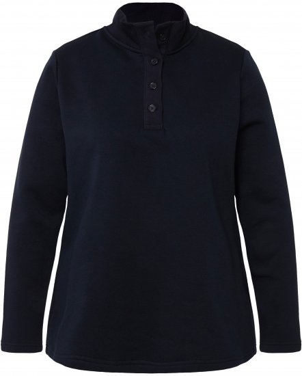 Ulla Popken Collared Long Sleeve Sweatshirt Navy - Sweatshirts & hoodies - 