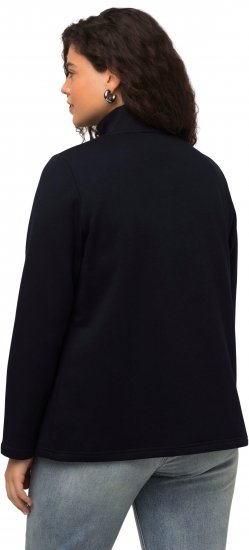 Ulla Popken Collared Long Sleeve Sweatshirt Navy - Sweatshirts & hoodies - 