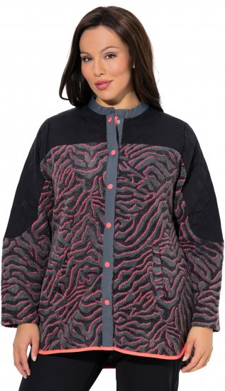 Ulla Popken Neon Tiger Stripe Jacket Black - Sweatshirts & hoodies - 