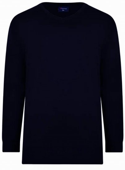 Espionage KW031 V-Neck Pullover Navy - Sweatshirts & hoodies - Sweatshirts/Hoodies grande taille homme