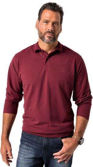 JP1880 Polo Shirt Pique Long Sleeve Red - Polos - Polos homme grande taille