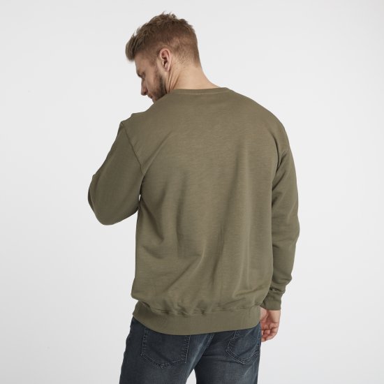 North Latitude Denim Logo Sweatshirt Dusty Olive Green TALL - TALL sweatshirts - Sweatshirts TALL pour hommes grands