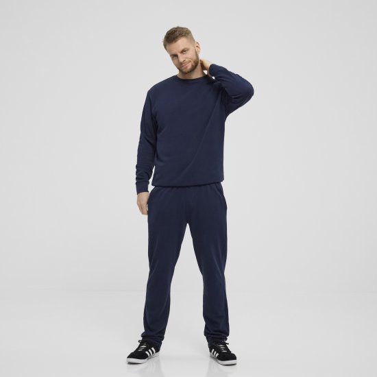 North Latitude Denim Crew Neck Sweatshirt Navy Blue TALL - TALL sweatshirts - 