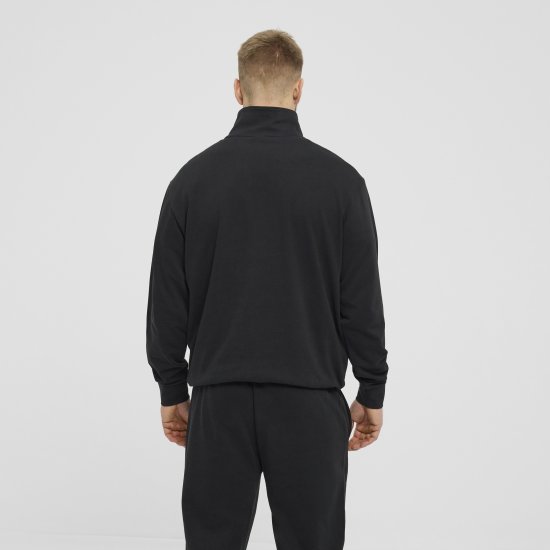 North Latitude Denim Half-Zip Sweatshirt Black TALL - TALL sweatshirts - 