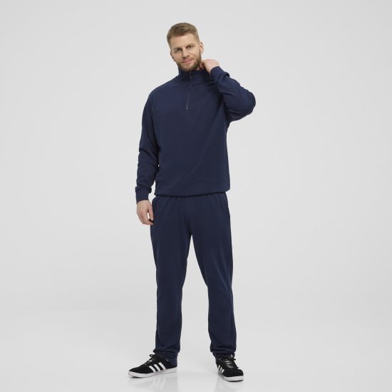 North Latitude Denim Half-Zip Sweatshirt Navy Blue TALL - TALL sweatshirts - 