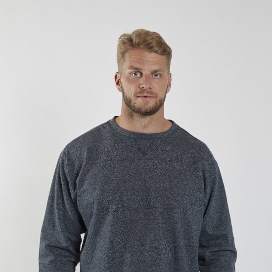 North Latitude O-Neck Sweatshirt Blue Melange TALL - TALL sweatshirts - 