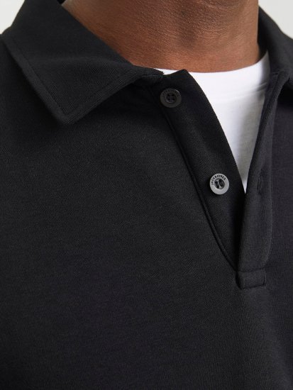 Jack & Jones Bradley Sweatshirt Polo Black - Sweatshirts & hoodies - Sweatshirts/Hoodies grande taille homme