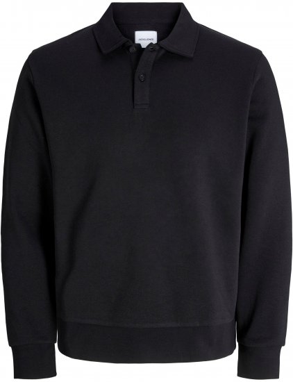 Jack & Jones Bradley Sweatshirt Polo Black - Sweatshirts & hoodies - Sweatshirts/Hoodies grande taille homme