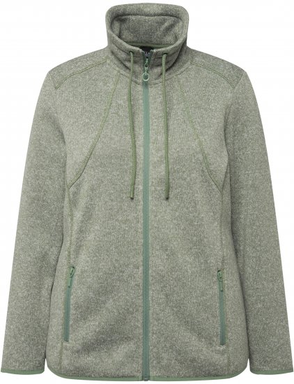 Ulla Popken Heather Knit Fleece Jacket Mint Green - Sweatshirts & hoodies - 