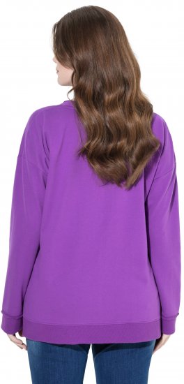 Ulla Popken Magnifique Split Style Sweatshirt Purple - Sweatshirts & hoodies - 