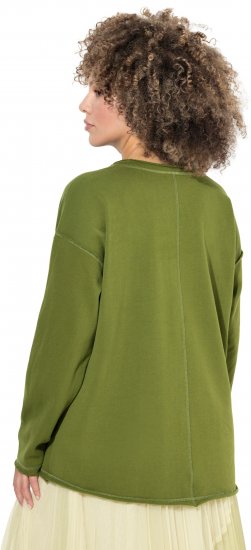 Ulla Popken Inspire Lettering V-Neck Sweatshirt Blooming Bay - Sweatshirts & hoodies - 