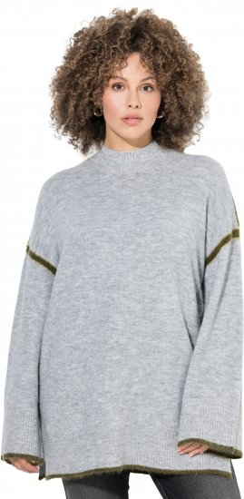 Ulla Popken Decorative Seam Sweater Light Grey Melange - Sweatshirts & hoodies - 
