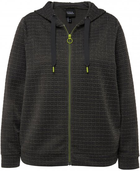 Ulla Popken Textured Metallic Knit Sweatshirt With Hood Graphite Grey - Sweatshirts & hoodies - 
