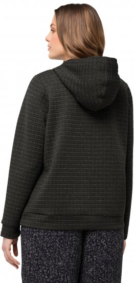 Ulla Popken Textured Metallic Knit Sweatshirt With Hood Graphite Grey - Sweatshirts & hoodies - 