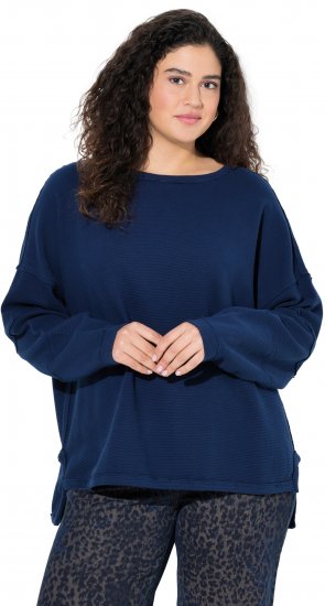 Ulla Popken Inverted Seam Long Sleeve Sweatshirt Navy - Sweatshirts & hoodies - 