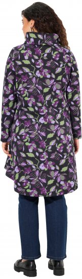 Ulla Popken Floral Stand-Up Collar Flounce Panel Sweatshirt Black - Sweatshirts & hoodies - 