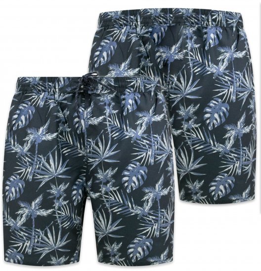 D555 Cleethorpes Hawaii Printed Swimshorts Navy - Maillots de bain - Maillots/Shorts de bain Grande Taille pour Hommes 
