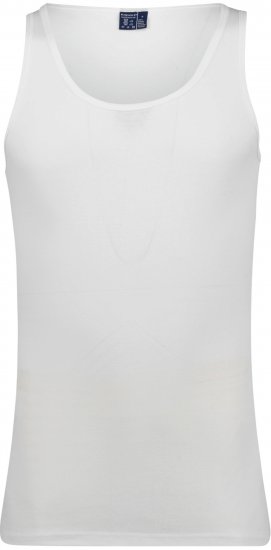 Adamo 320116 Fine Rib Undershirt White - Maillot de corps - Maillot de corps homme grande taille 