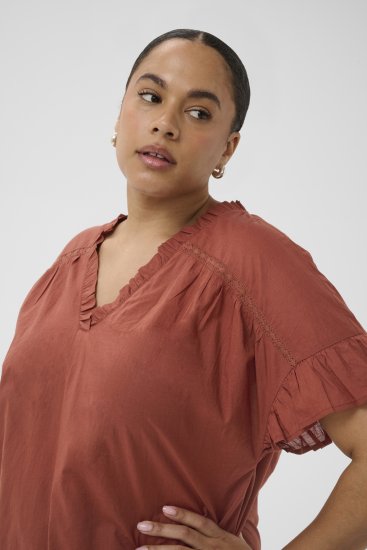 Kaffe Curve Valeria Top Henna Brown - T-shirts et tops - 