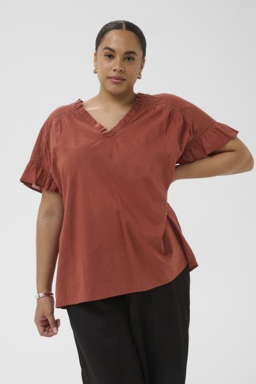 Kaffe Curve Valeria Top Henna Brown - T-shirts et tops - 
