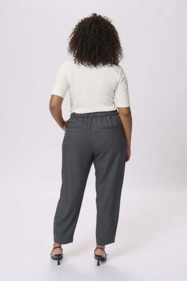 Kaffe Curve Merla Pantalon Dark Grey Melange - Jeans & Pantalons Femme Grandes Tailles – Plus Size - 