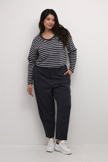 Kaffe Curve Merla Pantalon Noir Oyster - Jeans & Pantalons Femme Grandes Tailles – Plus Size - 