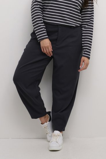 Kaffe Curve Merla Pantalon Noir Oyster - Jeans & Pantalons Femme Grandes Tailles – Plus Size - 