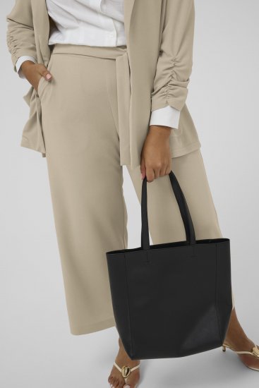 Kaffe Curve Pheolo Cropped Pants Feather Grey - Pantalons en tissu - 
