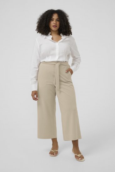 Kaffe Curve Pheolo Cropped Pants Feather Grey - Pantalons en tissu - 
