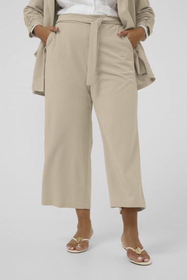 Kaffe Curve Pheolo Cropped Pants Feather Grey - Pantalons en tissu - 