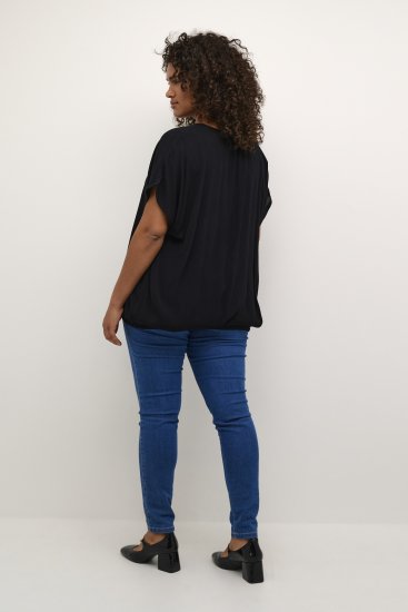 Kaffe Curve Ami Stanley Manches courtes Noir profond - T-shirts - 