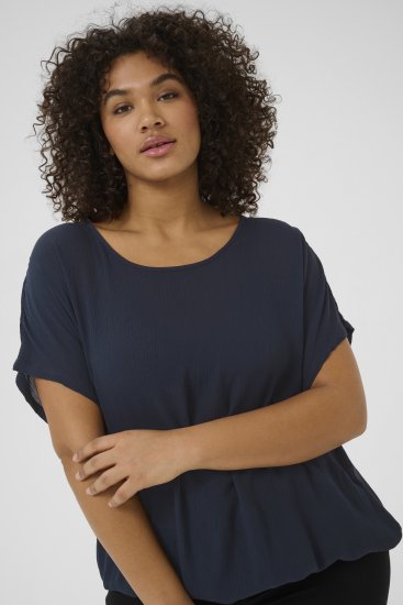 Kaffe Curve Ami Stanley Manches courtes Bleu marine minuit - T-shirts - 