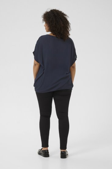 Kaffe Curve Ami Stanley Manches courtes Bleu marine minuit - T-shirts - 
