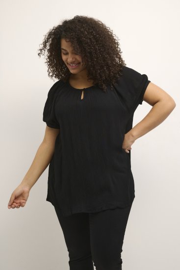 Kaffe Curve Ami Manches courtes Blouse Noir profond - T-shirts - 