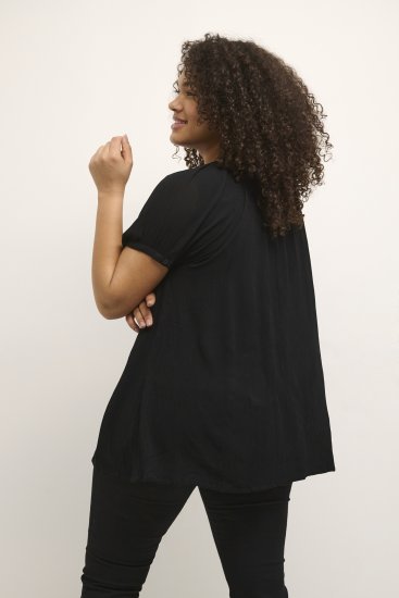 Kaffe Curve Ami Manches courtes Blouse Noir profond - T-shirts - 