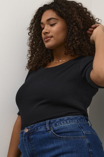 Kaffe Curve Carina T-shirt Noir profond - T-shirts - 