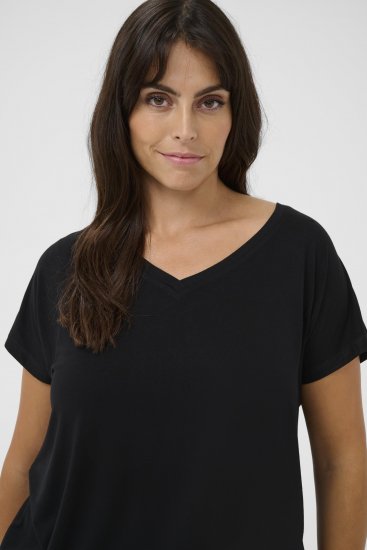 Kaffe Curve Jena V-Neck T-shirt Noir profond - T-shirts - 