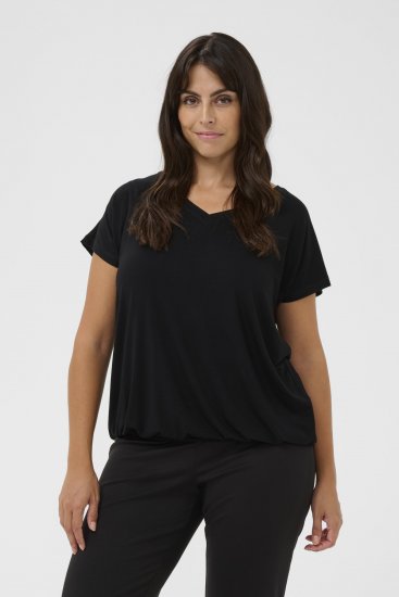 Kaffe Curve Jena V-Neck T-shirt Noir profond - T-shirts - 