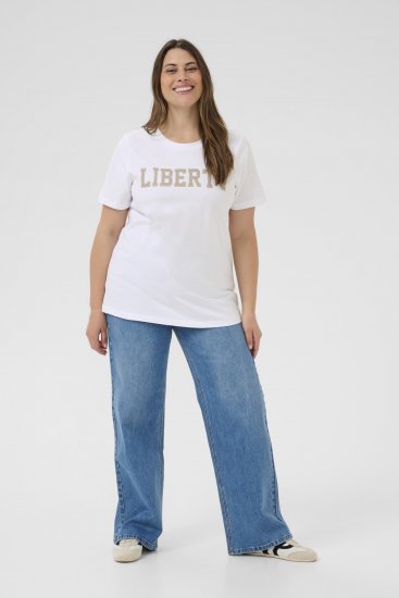 Kaffe Curve June T-shirt Blanc - T-shirts imprimés pour femme - 