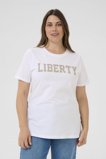 Kaffe Curve June T-shirt Blanc - T-shirts imprimés pour femme - 