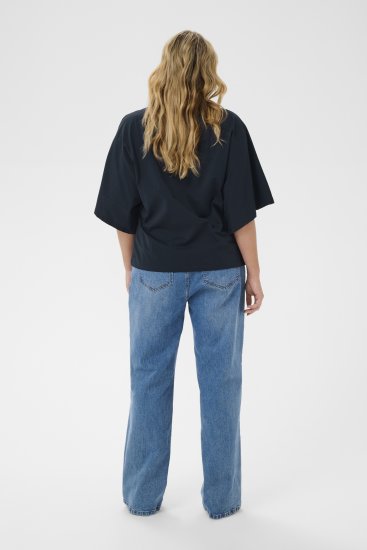 Kaffe Curve Stormi T-Shirt Navy - T-shirts - 